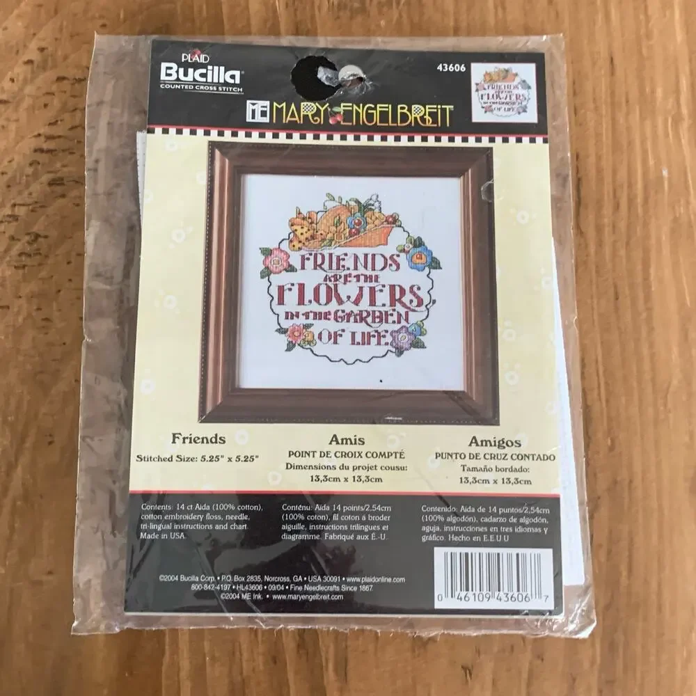 Bucilla Mary Engelbreit and Dimensions Small Cross Stitch Kits Set of 2 NIP